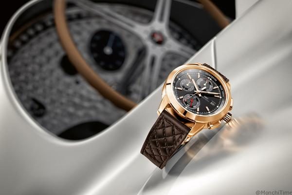 HANDOUT – The Ingenieur Chronograph Edition “74th Members’ Meeting at Goodwood” (Ref. IW380703) from IWC Schaffhausen features a case in solid red gold measuring 42 millimetres in diameter and a black dial, with two totalizers, small seconds and tachymeter scale running round the outer edge, clearly taking its cue from the dashboard of a gutsy sports car. The beautifully worked brown calfskin strap likewise recalls the luxurious interior of classic motor cars. The timepiece comes in an exclusive limitation of 74 pieces. (PHOTOPRESS/IWC)