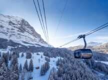 Suiza Eiger-Express-Eiger-Nahaufnahme-Winter-Himmel-angesetzt